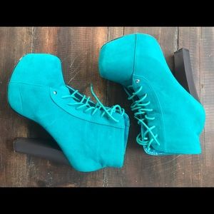Turquoise heels Jeffery Campbell lookalikes